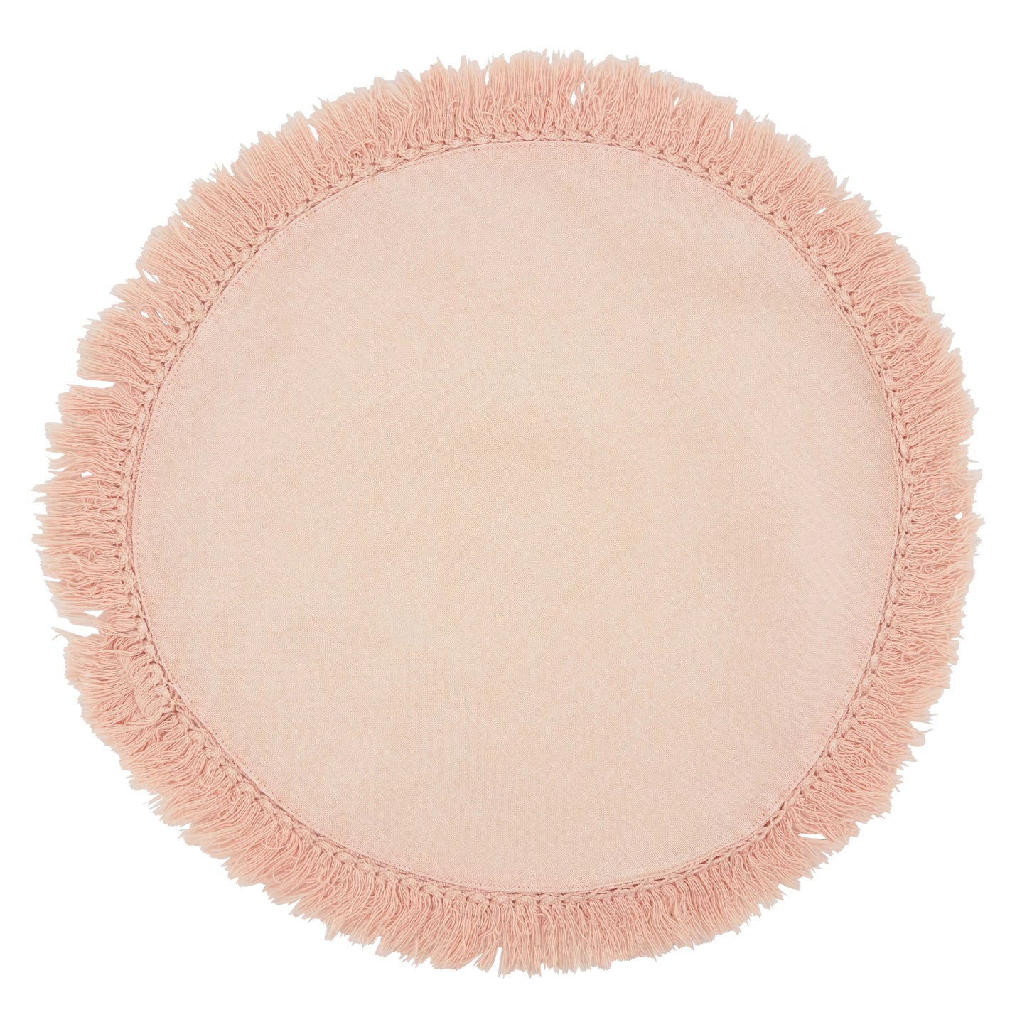 Stonewashed Fringe Placemat - Rose