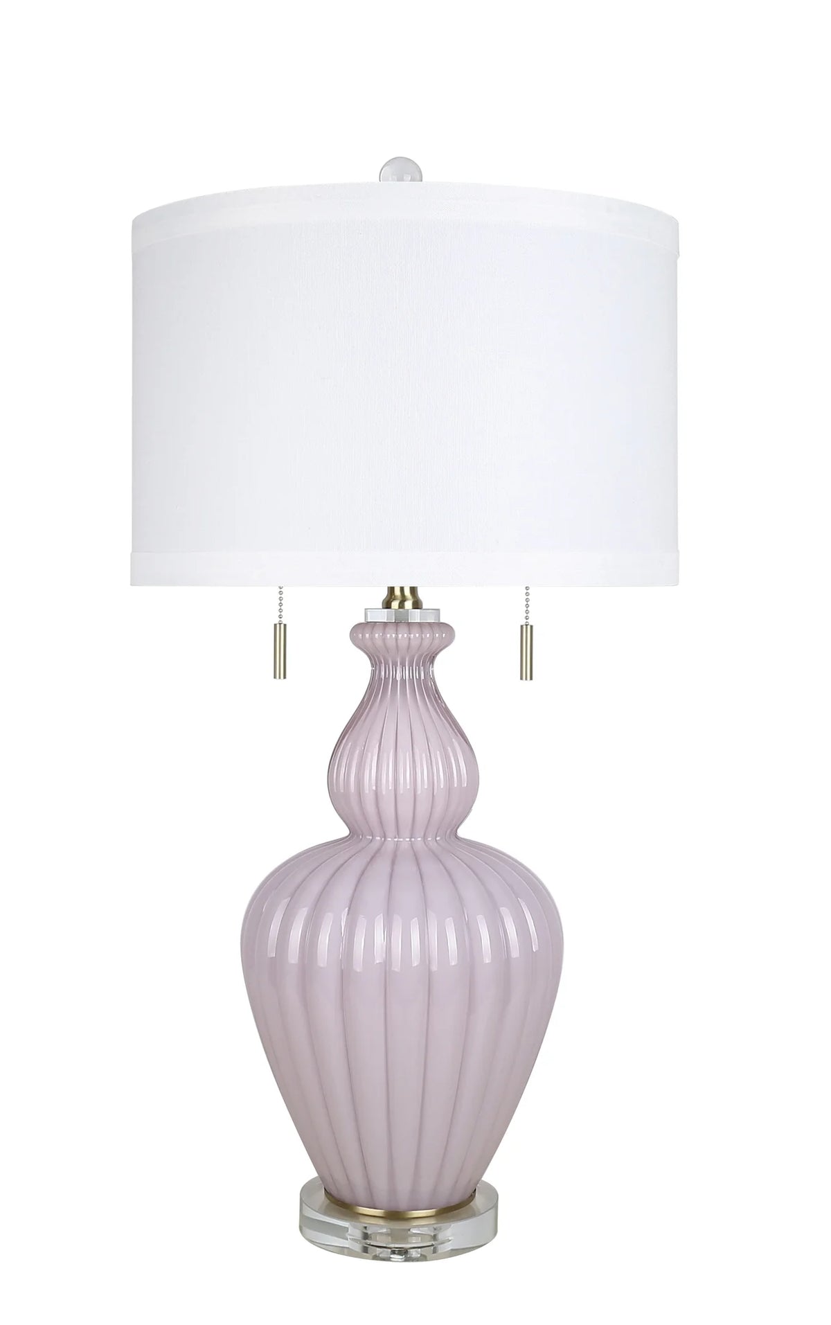 Lavender Ribbed Glass Lamp