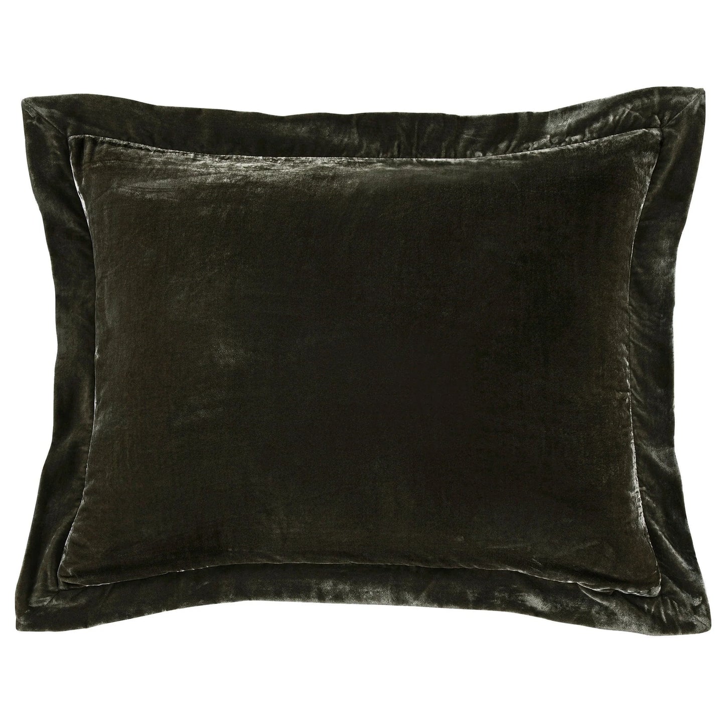 Stella Velvet Flanged Dutch Euro Pillow - 27x39/Fern Green