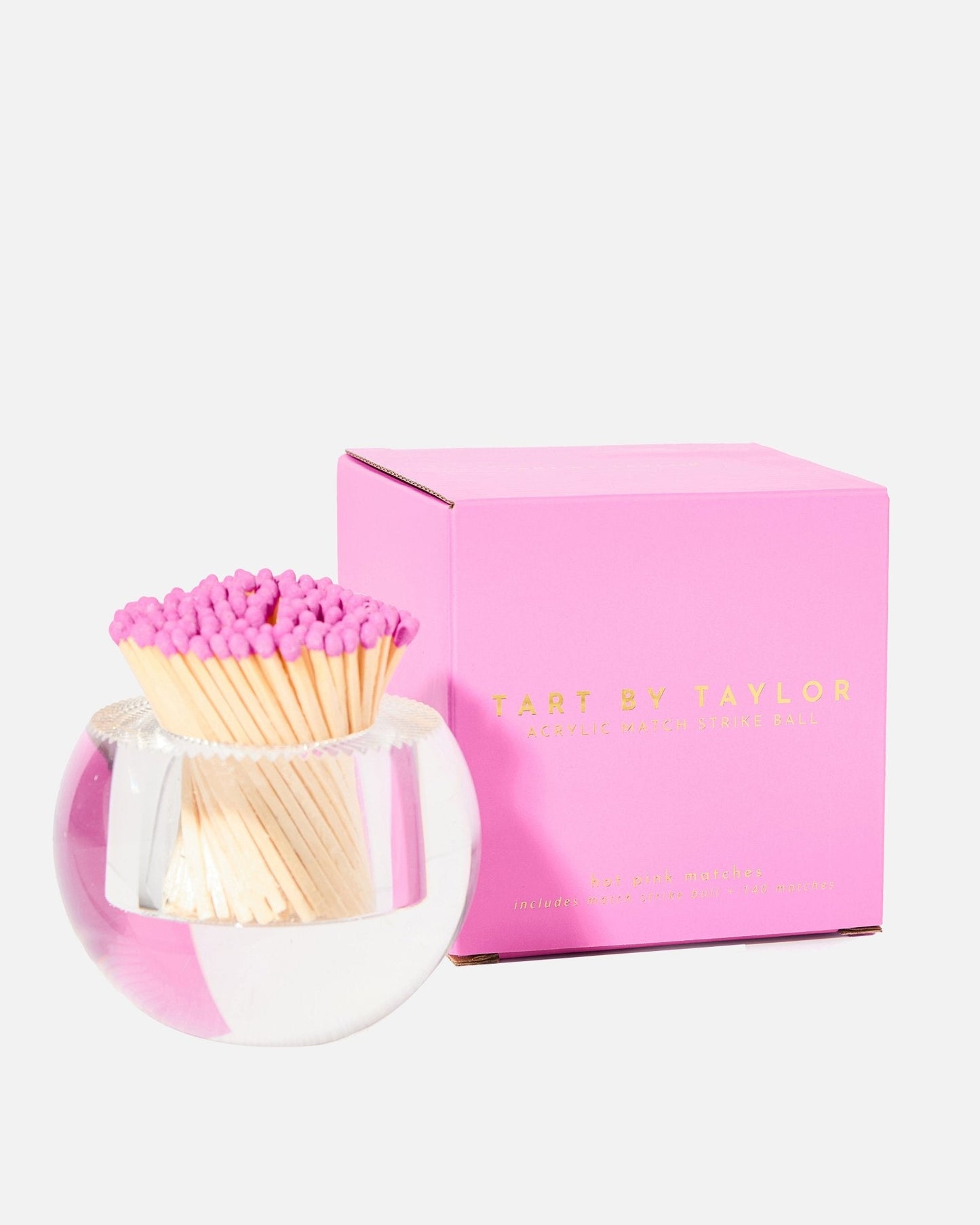 Acrylic Match Striker - Round/Hot Pink Matches