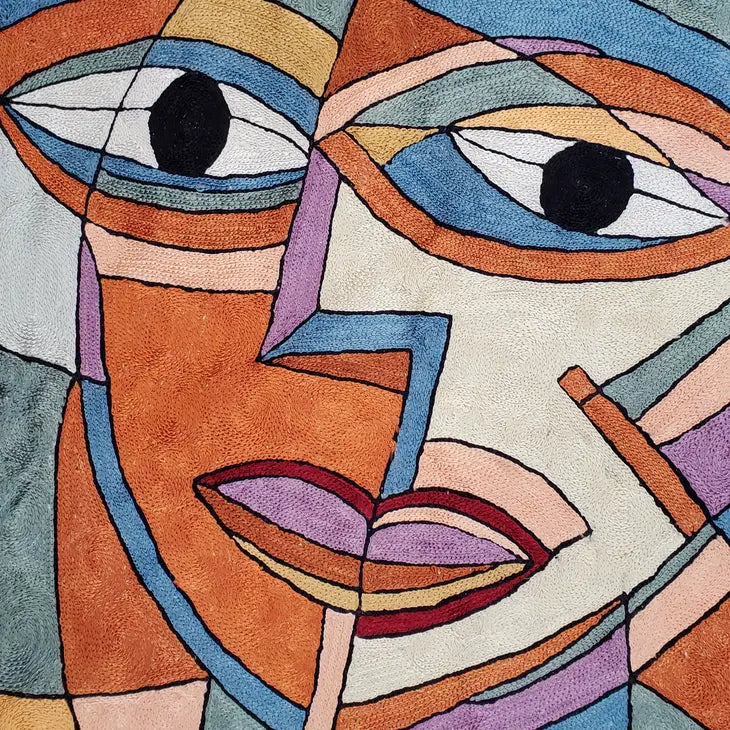 Purple Geo Face - 18x18