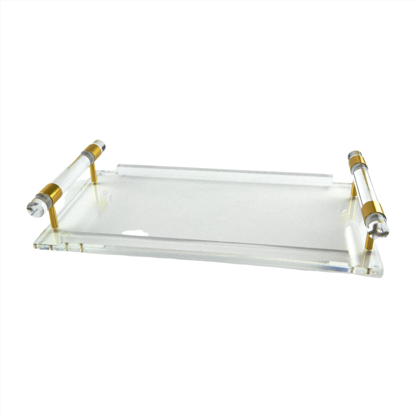 Acrylic/Gold Tray with Handles