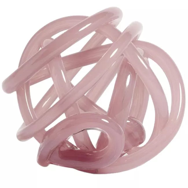 Hand Blown Glass Knot - Pink