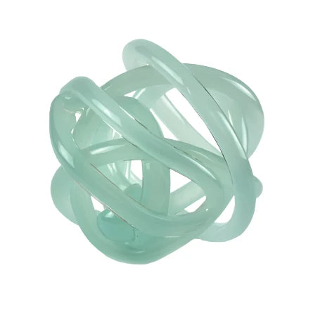 Hand Blown Glass Knot - Turquoise