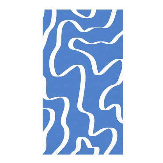 Guest Napkin - Blue/White Abstract