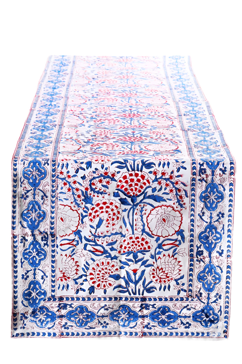 Table Runner - Blue & Red Floral