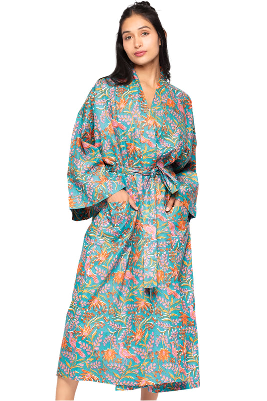 Kimono Gown - Blue Reva