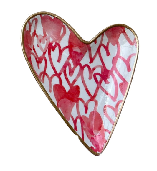 Pink Ceramic Heart Tray