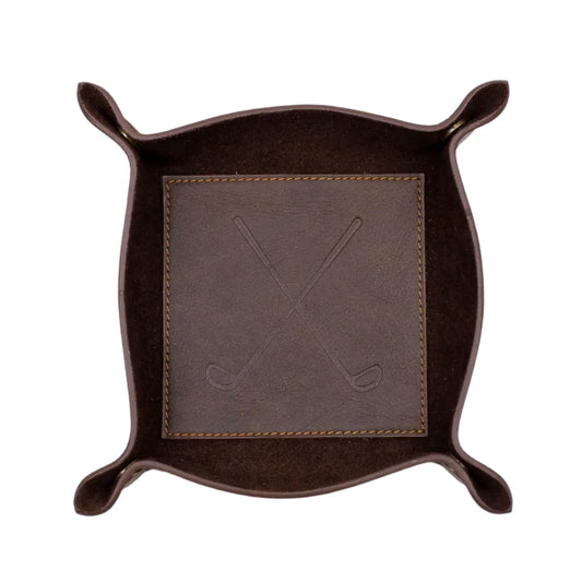 Leather Embossed Valet Tray - Golf