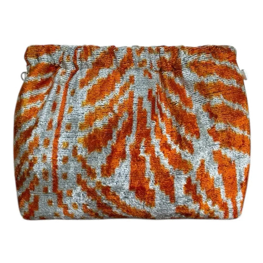 Silk Velvet Ikat Pop-Open Clutch/Crossbody