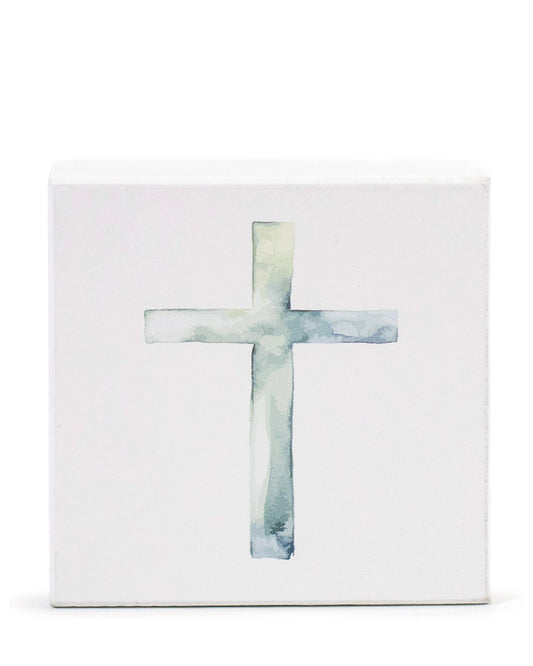 Ceramic Watercolor Cross Art