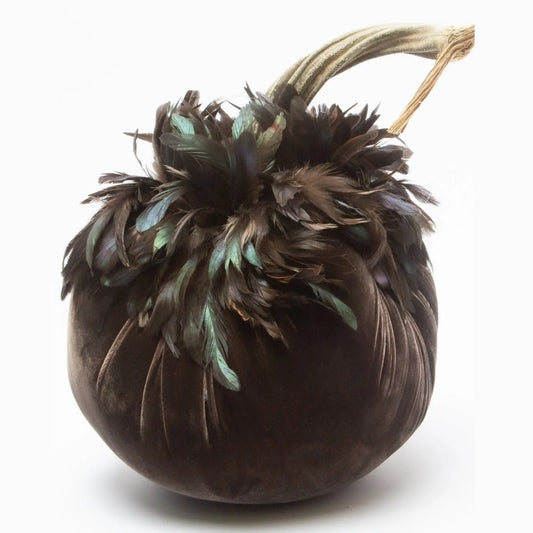Velvet Pumpkin/Feathers - Espresso/8"