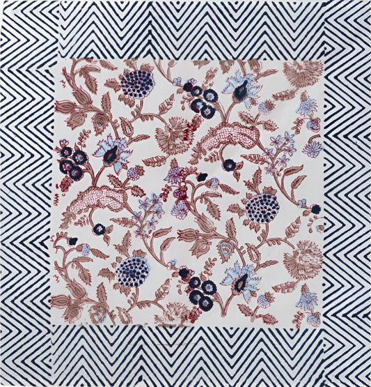 Cloth Napkin S/4 - Navy & Mauve Floral