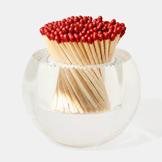 Acrylic Match Striker - Round/Metallic Red Matches