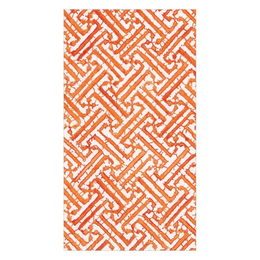 Guest Napkin - Fretwork Orange