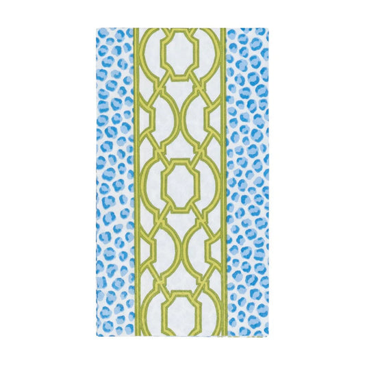 Guest Napkin - Banded Blue/Green