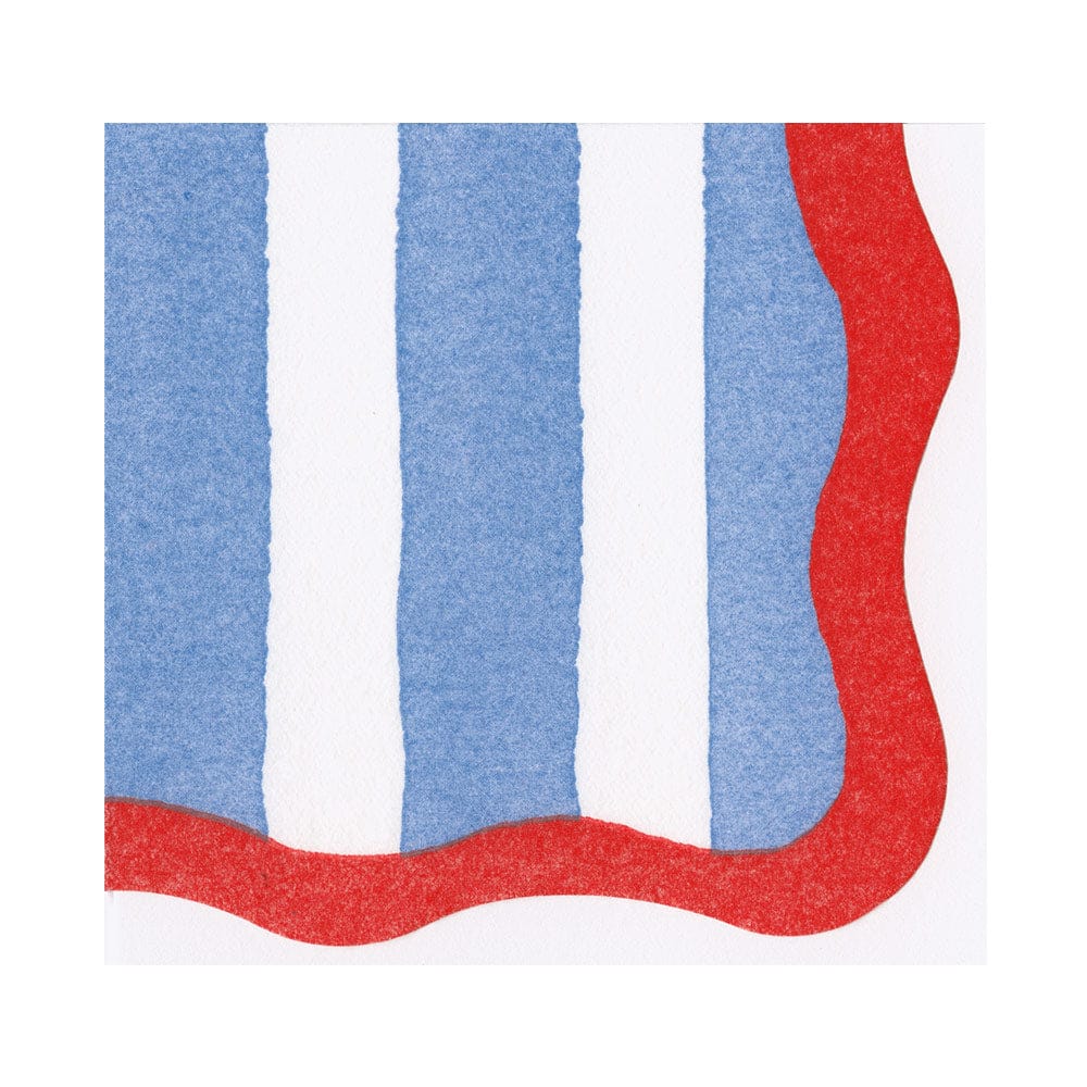 Cocktail Napkin - Striped Scallop