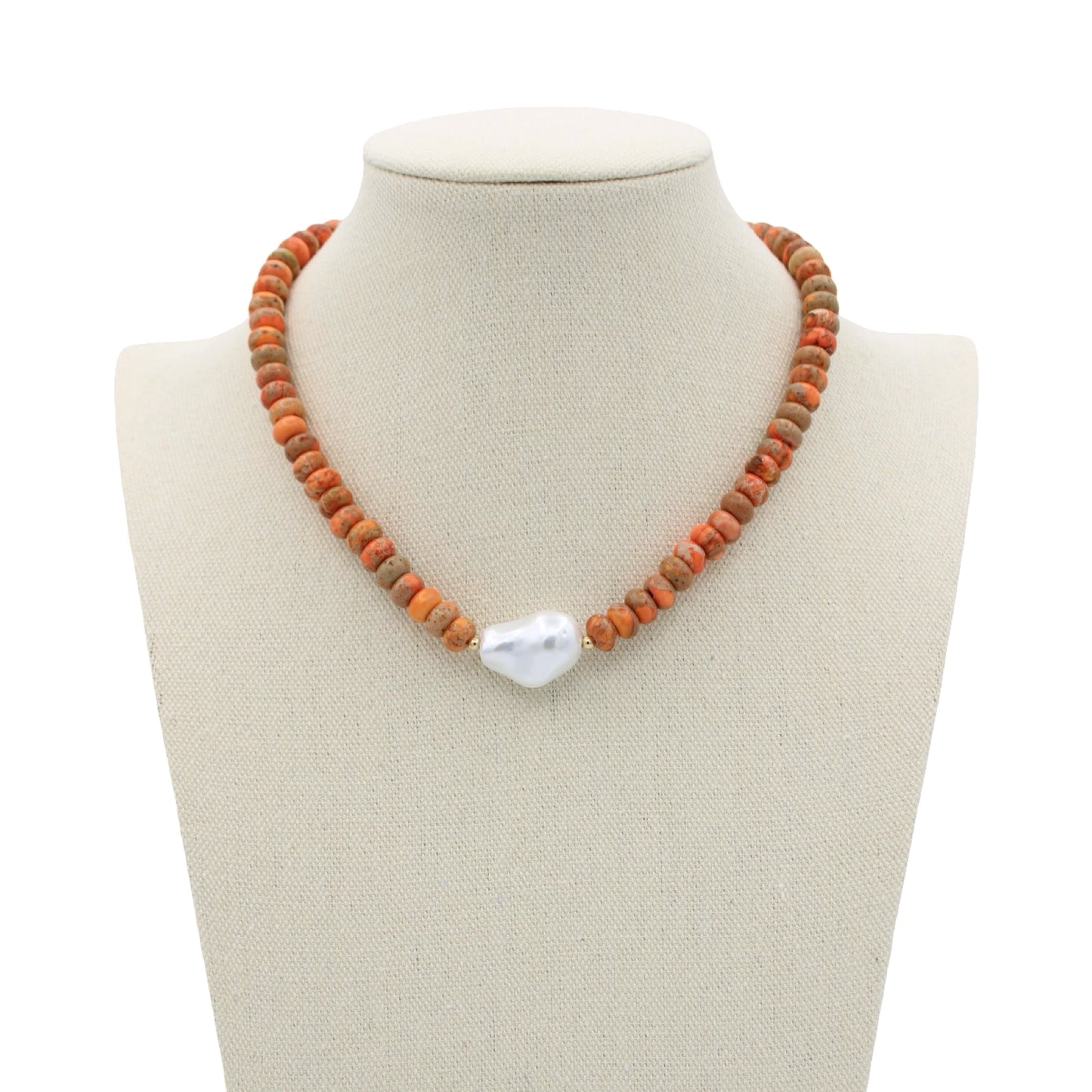 Baroque Pearl Necklace - Orange