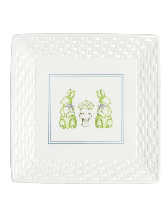 Ceramic Basket Bunny Platter