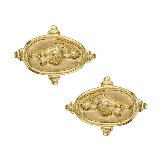 Razorback Intaglio Post Earrings