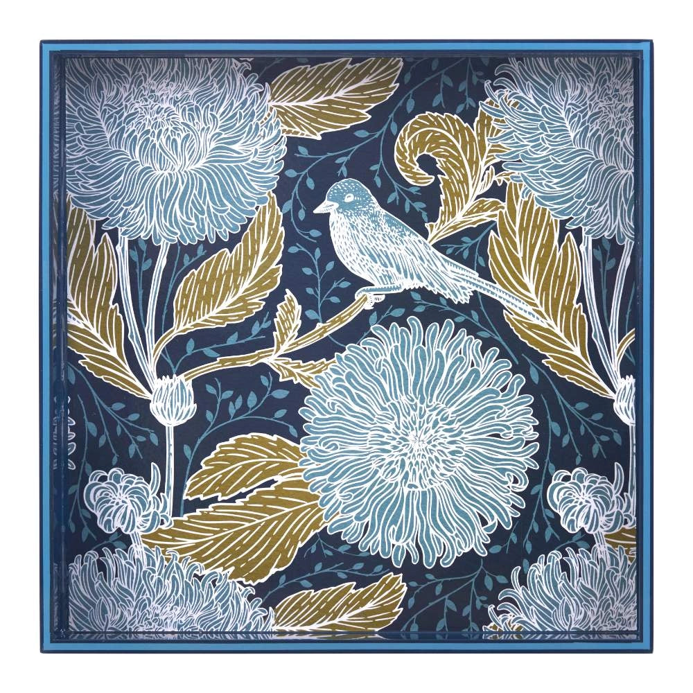 Chrysanthemum Bird Tray – Fig Modern