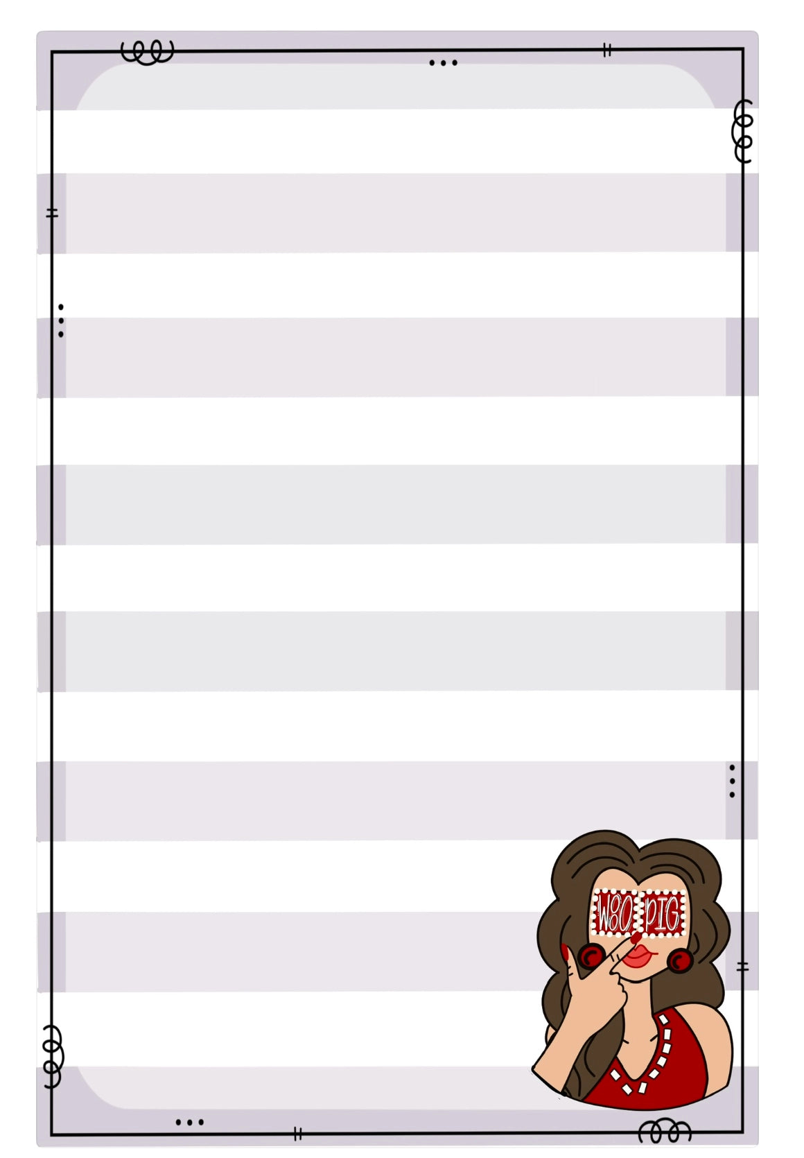 Wooo Pig Girlie Notepad