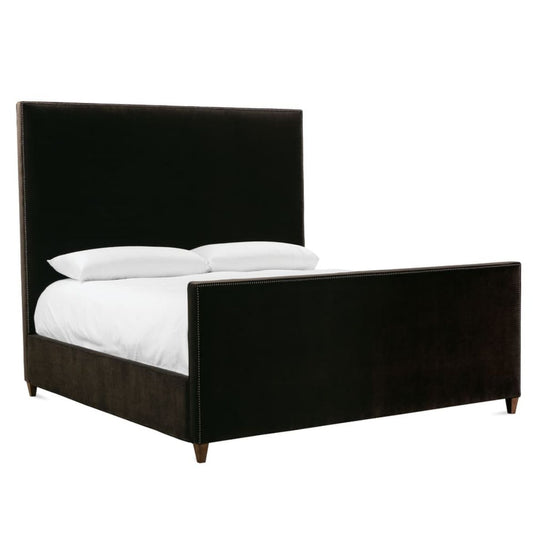 Velvet Upholstered Bed - King - Tall Headboard/Tall Footboard