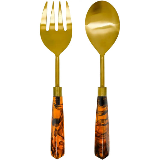 Acrylic Serving Utensils S/2 - Tortoise