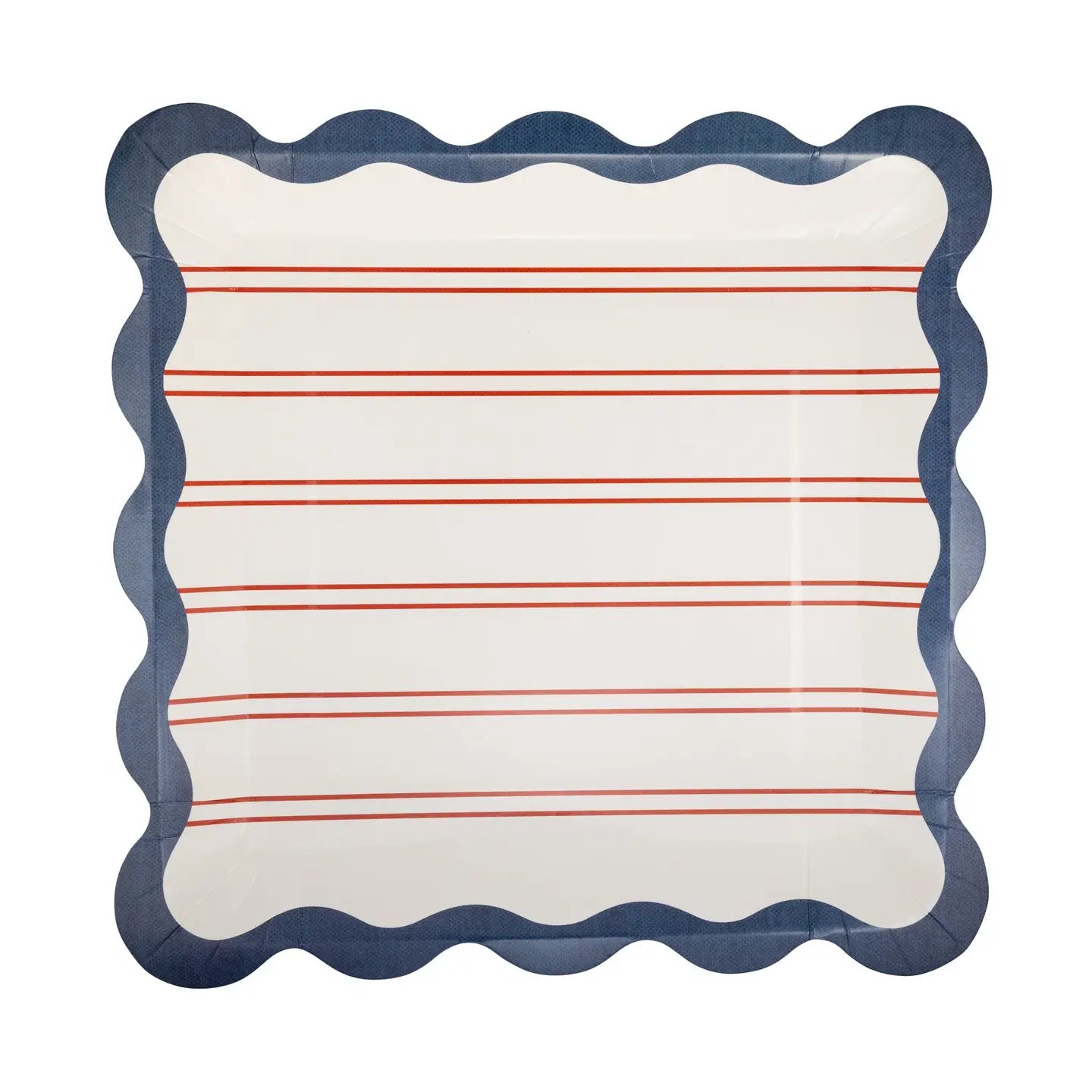 Paper Plate (Large) - Red Pinstripes