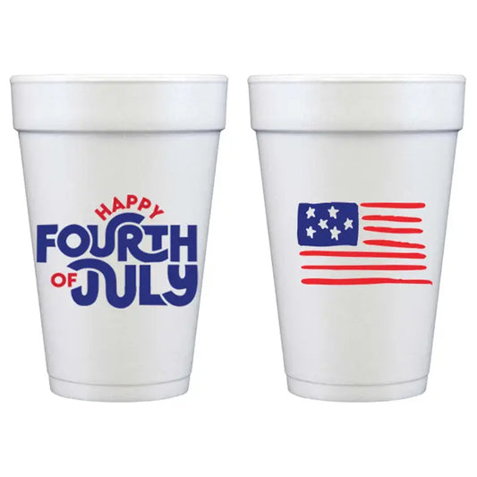 July 4th/Patriotic Flag Foam Cups S/10