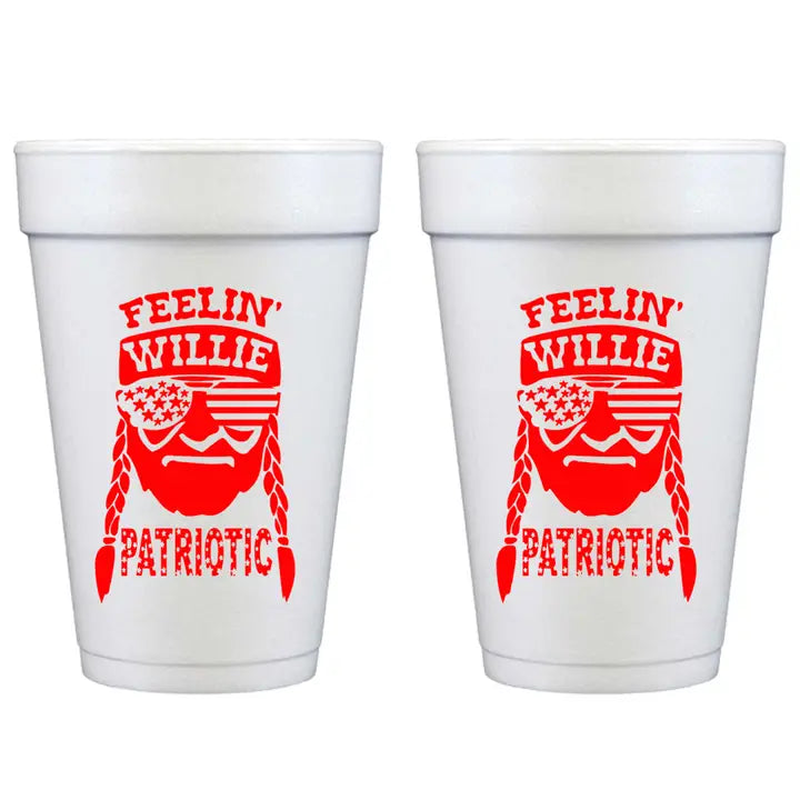 Feeling Willie Patriotic Foam Cups S/10