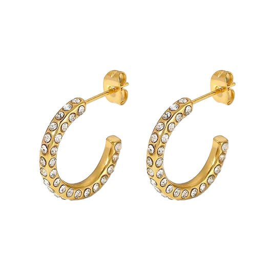 Scattered Diamonds Hoop Earring