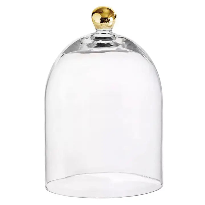 Glass Cloche/Gold Knob - 10"