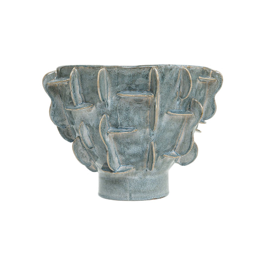 Blue Edged Pedestal Bowl