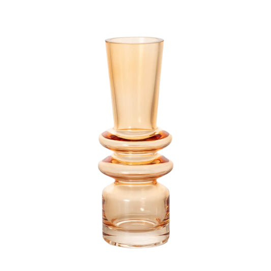 Ripple Glass Amber Vase