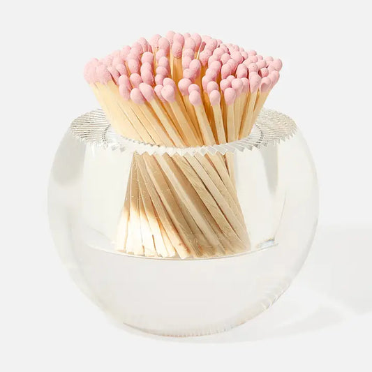 Acrylic Match Striker - Round/Pink Matches