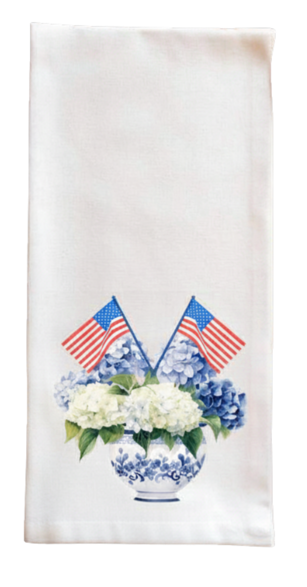Tea Towel - Patriotic Hydrangea