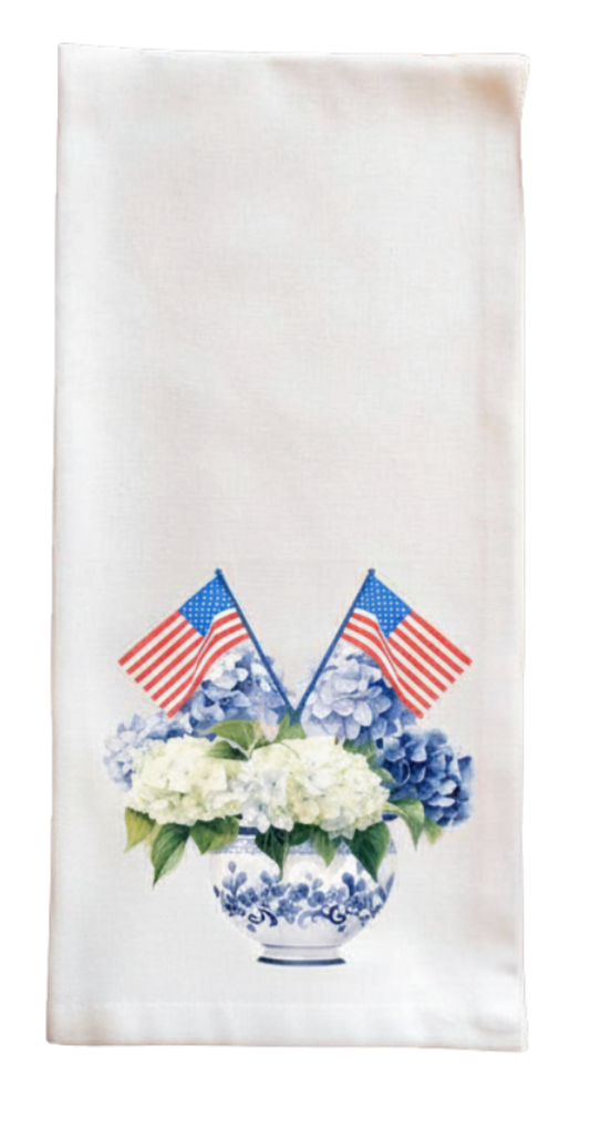 Tea Towel - Patriotic Hydrangea