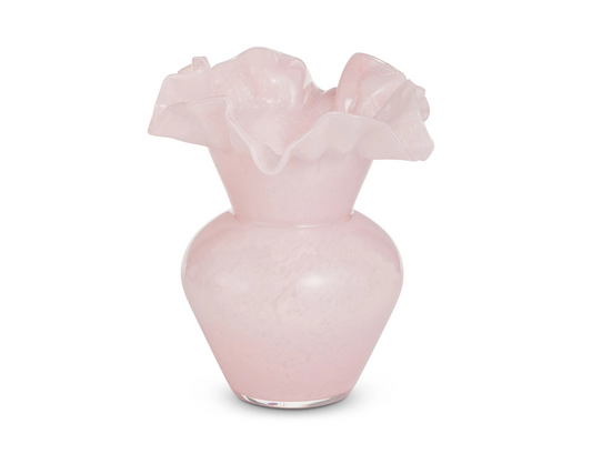 Pink Ruffle Vase - 8"