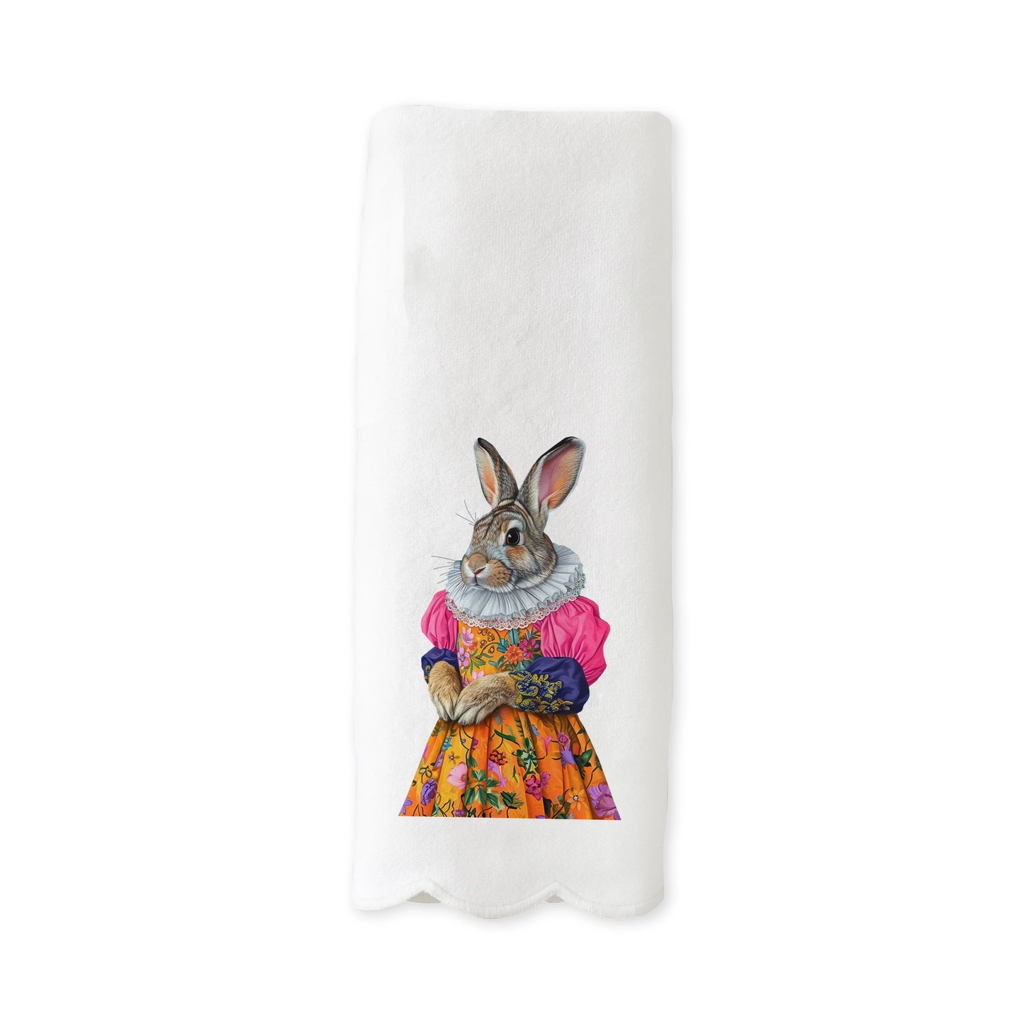 Tea Towel - Scalloped Ms. Bunny
