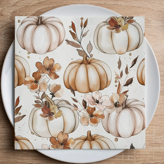 Cocktail Napkin - Autumn Pumpkins