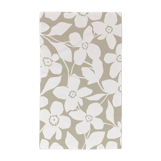Tea Towel - Big Tan Flowers