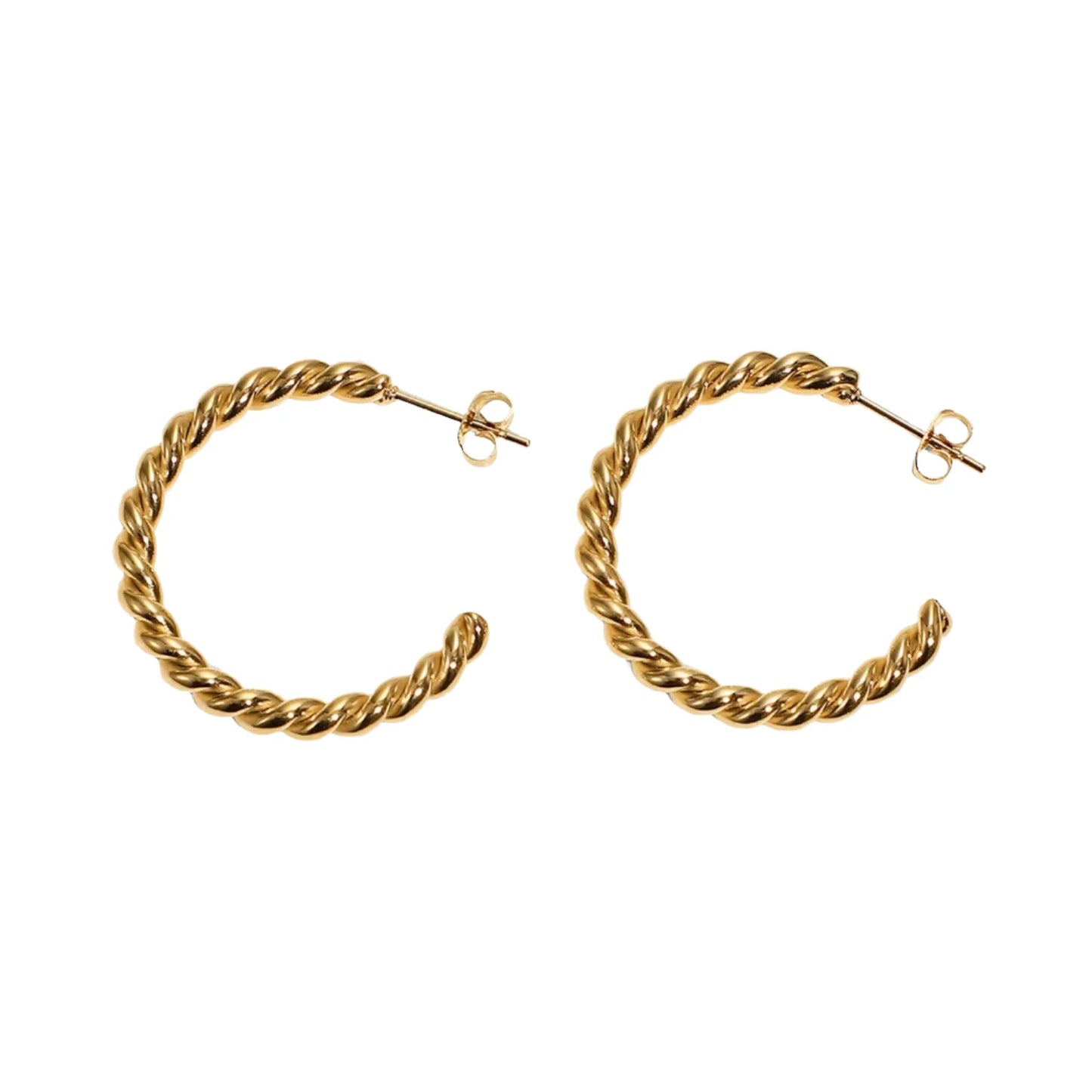 Twisted Rope Gold Hoop