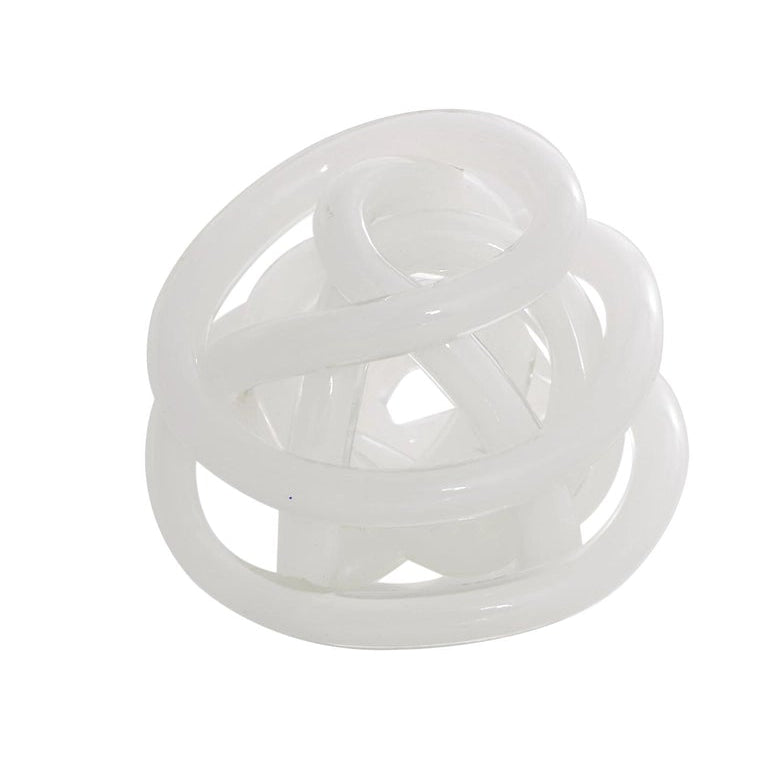 Hand Blown Glass Knot - White/Large