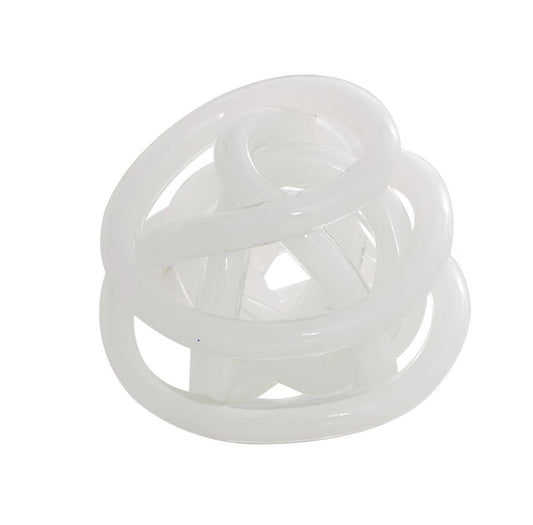Hand Blown Glass Knot - White/Large