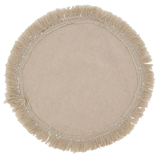 Stonewashed Fringe Placemat - Natural