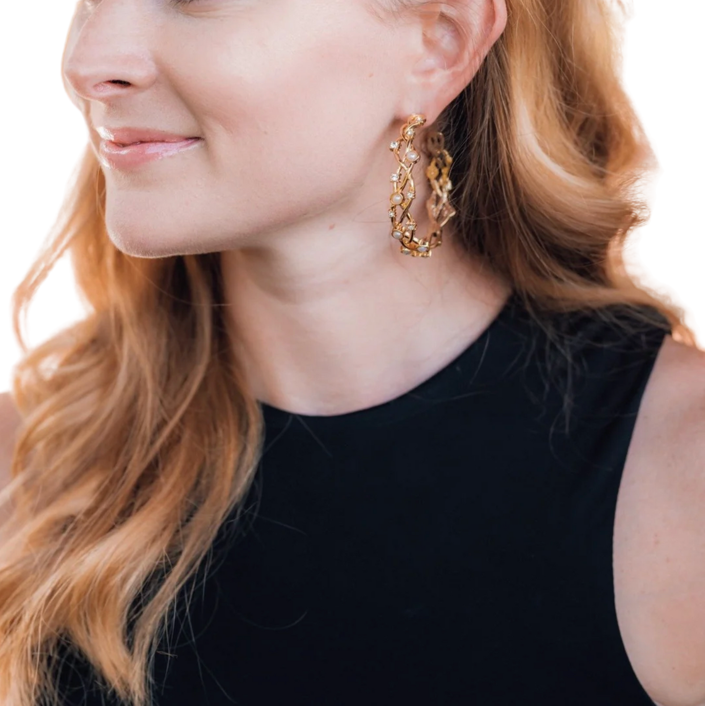 Woven Detail Hoop Earring