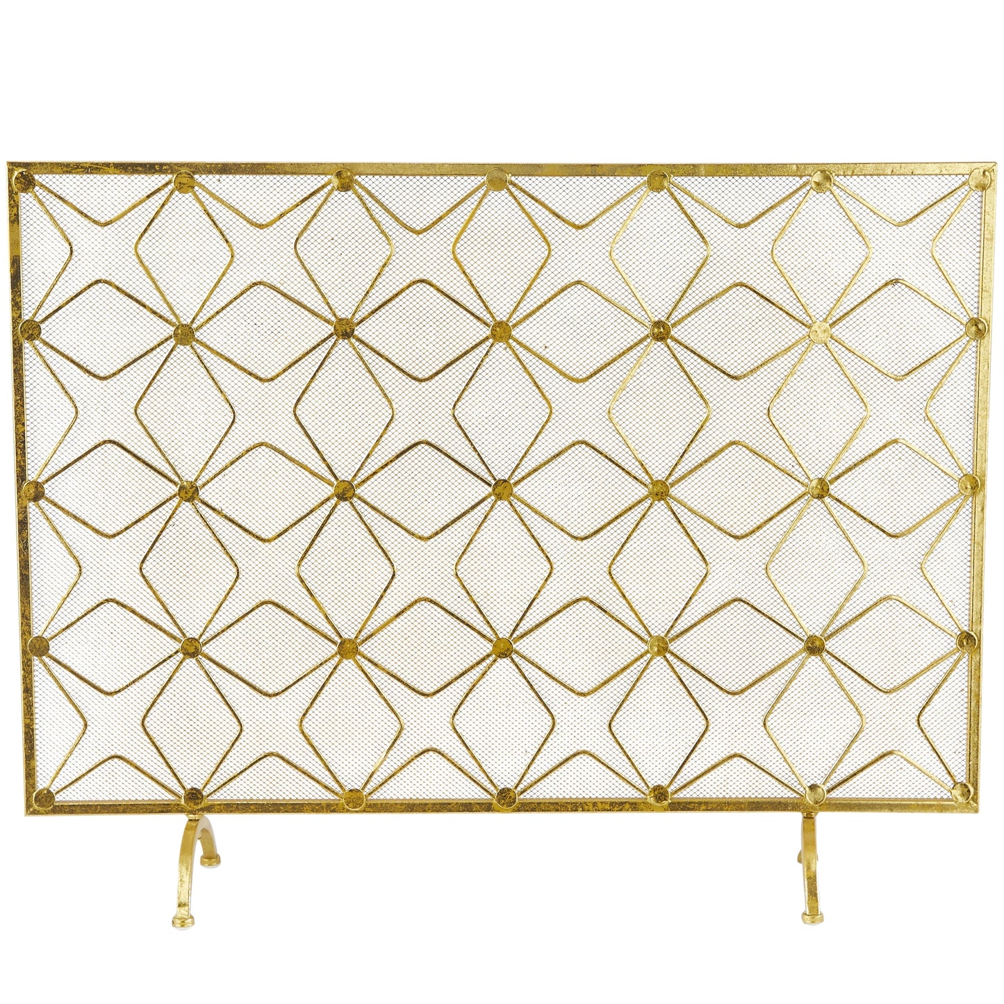 Gold Geo Fireplace Screen