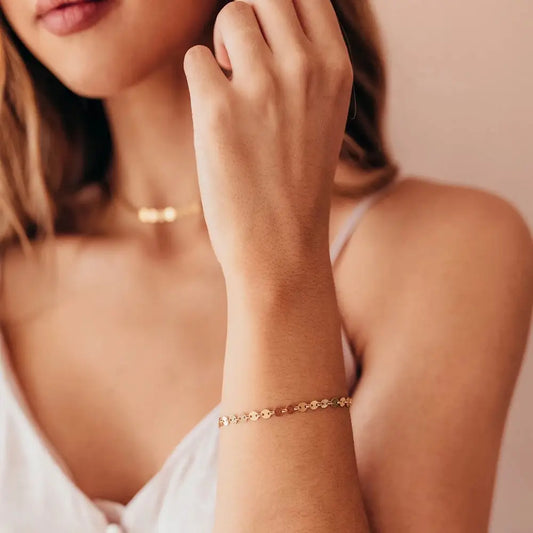Gold Plated Disc Bracelet