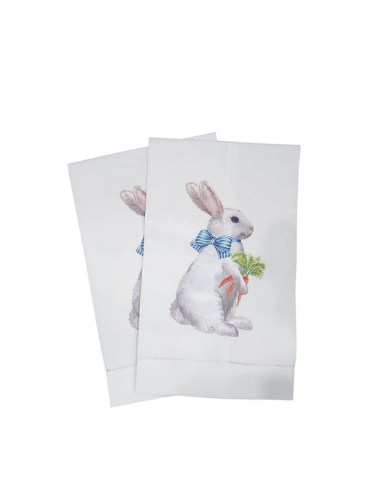 Tea Towel - Hemstitched Rabbit